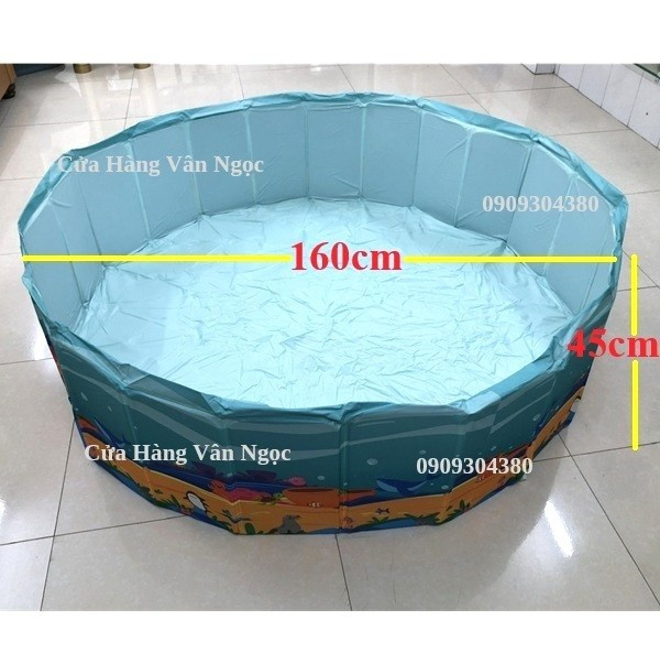 Bể Bơi Tròn Gấp Gọn 160cm Không Bơm Hơi